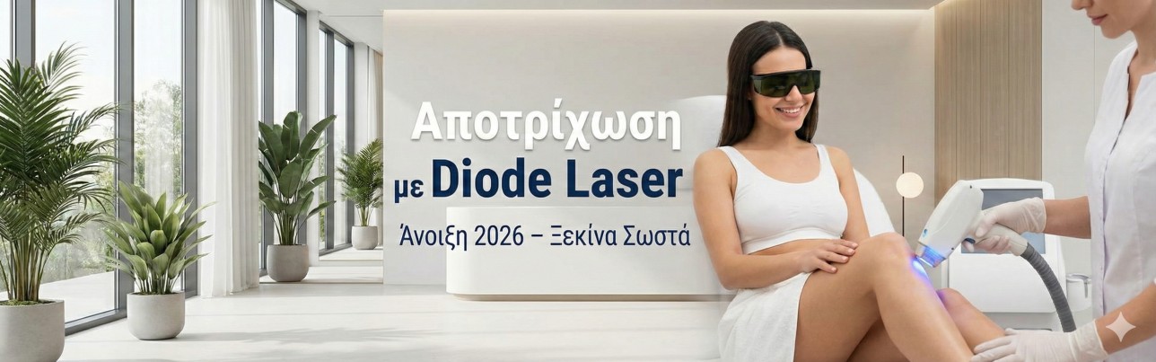 Αποτρίχωση με Diode Laser σε σύγχρονο ιατρικό κέντρο την άνοιξη 2026