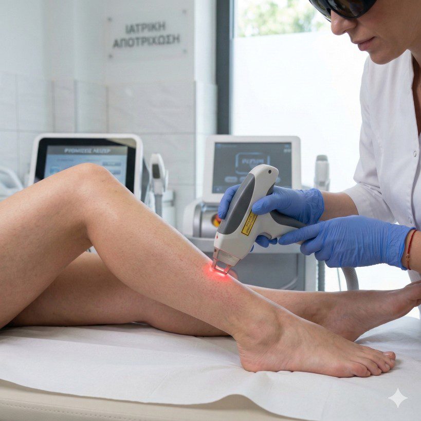 θεραπεία laser αποτρίχωσης σε σύγχρονο κέντρο αισθητικής με επαγγελματικό εξοπλισμό